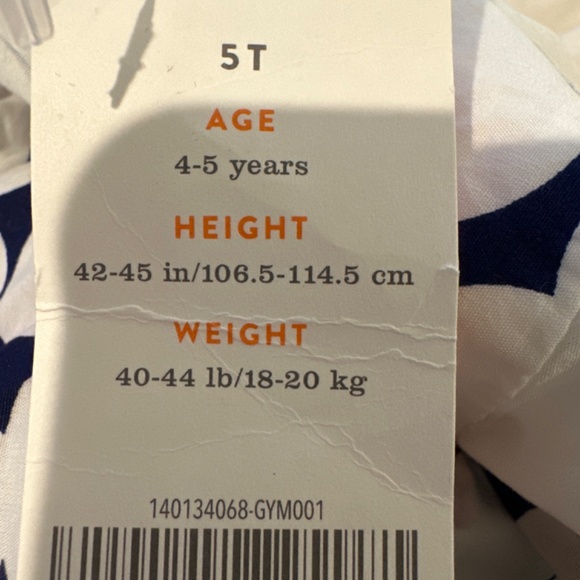 Blue and and white dress with red/orange bow - Picture 3 of 3